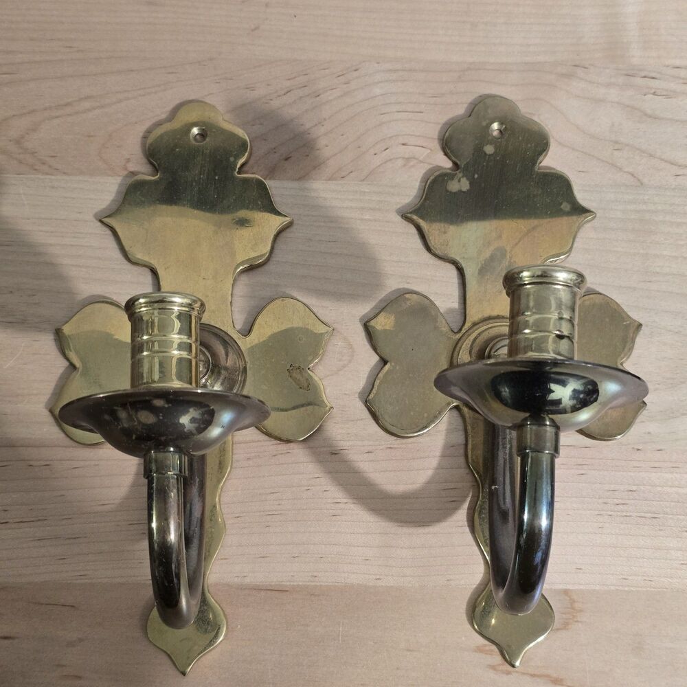 Vintage - Candlestick Sconces - Solid Brass - Hand Crafted